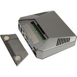 Inter-Tech 88887361 accessorio per scheda di sviluppo Custodia Grigio Custodia, Raspberry Pi, Raspberry Pi, Grigio, Alluminio, 105 mm
