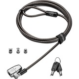 Kensington Lucchetto per laptop con chiave 3-in-1 ClickSafe 2.0 (Chiave supervisore), Castello Nero, 1,8 m, Kensington, Chiave, Acciaio al carbonio, Nero