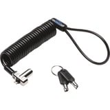Kensington Lucchetto portatile con chiave N17 per slot Wedge - Chiave comune, Castello Nero/Argento, 2,28 m, Chiave, Acciaio al carbonio, Nero, Argento
