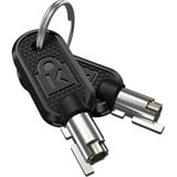 Kensington Lucchetto portatile con chiave N17 per slot Wedge - Chiave comune, Castello Nero/Argento, 2,28 m, Chiave, Acciaio al carbonio, Nero, Argento