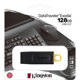 Kingston DataTraveler Exodia unità flash USB 128 GB USB tipo A 3.2 Gen 1 (3.1 Gen 1) Nero Nero/Giallo, 128 GB, USB tipo A, 3.2 Gen 1 (3.1 Gen 1), Cuffia, 11 g, Nero