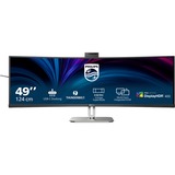 Philips 49B2U6903CH/00 Monitor PC 124 cm (48.8") 5120 x 1440 Pixel Dual QHD LCD Grigio, Monitor LED grigio scuro/Argento, 124 cm (48.8"), 5120 x 1440 Pixel, Dual QHD, LCD, 4 ms, Grigio