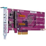 QNAP QM2 scheda di interfaccia e adattatore Interno M.2 PCIe, M.2, PCIe 2.0, Rame, 68,9 mm, 147,2 mm