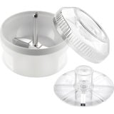 Unold 5080 affetta / sbuccia alimenti Trasparente, Bianco, Scritto bianco/trasparente, Trasparente, Bianco, Plastica, Acciaio inossidabile, 0,2 L, 91 mm, 11,9 cm