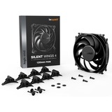 be quiet! SILENT WINGS 4 | 120mm PWM Case per computer Ventilatore 12 cm Nero 1 pz Nero, Ventilatore, 12 cm, 1600 Giri/min, 18,9 dB, 48,7 pdc/min, 82,74 m³/h