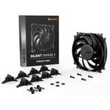 be quiet! SILENT WINGS 4 | 120mm PWM Case per computer Ventilatore 12 cm Nero 1 pz, Ventola Nero, Ventilatore, 12 cm, 1600 Giri/min, 18,9 dB, 48,7 pdc/min, 82,74 m³/h