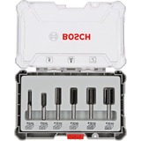 Bosch 2607017465 Set di punte 6 pz, Fresa Set di punte, 6 mm, 6 pz, 54, 50, 60, 60, 60, 60 mm, 20, 20, 30, 30, 30, 30 mm, 6, 8, 10, 12, 16, 20 mm