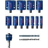 Bosch 2 608 900 448 sega per trapano 11 pz, Sega a tazza Set, Trapano, Mattone, Metallo, Plastica, Piastrelle morbide in ceramica, Acciaio inox, Legno, Blu, Rosso, 6 cm, 20,22,25,32,35,40,44,51,60,68,76 mm