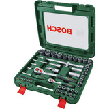 Bosch Set cricchetto 1/4" + 1/2" con chiavi a bussola, 60 pezzi, chiave combinata   verde