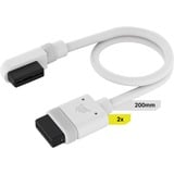 Corsair iCUE LINK Cavo slim, 200mm, angolato a 90° bianco