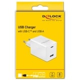 DeLOCK 41448 Caricabatterie per dispositivi mobili Bianco Interno bianco, Interno, AC, 20 V, Bianco