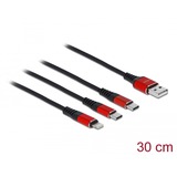 DeLOCK 86708 cavo USB 0,3 m USB 2.0 USB A Nero, Rosso Nero/Rosso, 0,3 m, USB A, USB 2.0, Nero, Rosso