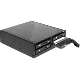 DeLOCK Telaio rimovibile 5,25″ per 4 x 2,5″ SATA HDD / SSD, Inquadramento Nero