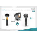 Digitus 1D 2D Desktop USB Barcode Scanner, Scanner di codici a barre Nero