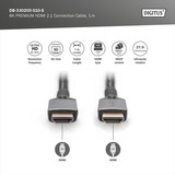 Digitus Cavo di collegamento HDMI Ultra High Speed, con Ethernet, UHD 8K Nero/grigio