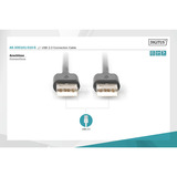 Digitus Cavo di collegamento USB 2.0 USB-A (spina) > USB-A (spina) Nero