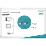 Digitus Cavo di collegamento USB 2.0 USB-A (spina) > USB-A (spina) Nero