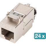 Digitus Modulo Keystone Cat. 8.1, schermato, 24 pezzi, Modulo di Keystone argento