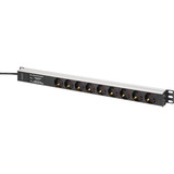 Digitus Multipresa PDU con profilo in alluminio, 9 vie, Ciabatta Nero/alluminio