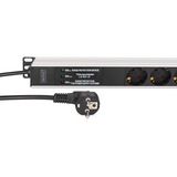 Digitus Multipresa PDU con profilo in alluminio, 9 vie, Ciabatta Nero/alluminio