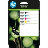 HP Confezione da 4 cartucce di inchiostro CMYK originali 937 Resa standard, Nero, Ciano, Magenta, Giallo, 4 pz, 1250 pagine, 800 pagine, Confezione combo