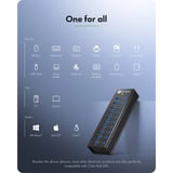 ICY BOX IB-AC6110a, Hub USB Nero