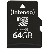 Intenso 64GB MicroSDHC MicroSDXC Classe 10, Scheda di memoria 64 GB, MicroSDXC, Classe 10, 25 MB/s, Resistente agli urti, A prova di temperatura, Impermeabile, A prova di raggi X, Nero
