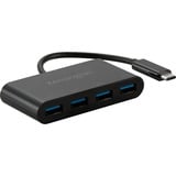 Kensington Hub a 4 porte 10 Gb/s USB-C CH1200, Hub USB Nero, USB 3.2 Gen 2 (3.1 Gen 2) Type-C, USB 3.2 Gen 2 (3.1 Gen 2) Type-A, 10000 Mbit/s, Nero, Acrilonitrile butadiene stirene (ABS), Cavo tondo