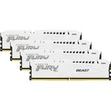 Kingston FURY FURY Beast 64 GB 6000 MT/s DDR5 CL40 DIMM (Kit da 4) White XMP, Memoria bianco, 64 GB, 4 x 16 GB, DDR5, 288-pin DIMM, Bianco