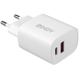 Lindy Caricatore USB Tipo A e C 20W, Caricabatterie bianco