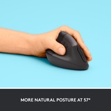 Logitech Lift Left Mouse Ergonomico Verticale, per Mancini, Senza Fili, Bluetooth o Logi Bolt USB, Clic Silenziosi, 4 Tasti, Compatibile con Windows / macOS / iPadOS, Laptop, PC. Grafite grafite/Nero, per Mancini, Senza Fili, Bluetooth o Logi Bolt USB, Clic Silenziosi, 4 Tasti, Compatibile con Windows / macOS / iPadOS, Laptop, PC. Grafite, Mancino, Design verticale, Ottico, RF senza fili + Bluetooth, 4000 DPI, Grafite