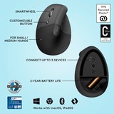 Logitech Lift Left Mouse Ergonomico Verticale, per Mancini, Senza Fili, Bluetooth o Logi Bolt USB, Clic Silenziosi, 4 Tasti, Compatibile con Windows / macOS / iPadOS, Laptop, PC. Grafite grafite/Nero, per Mancini, Senza Fili, Bluetooth o Logi Bolt USB, Clic Silenziosi, 4 Tasti, Compatibile con Windows / macOS / iPadOS, Laptop, PC. Grafite, Mancino, Design verticale, Ottico, RF senza fili + Bluetooth, 4000 DPI, Grafite