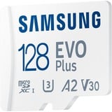 Samsung MicroSD EVO Plus 128 GB, Scheda di memoria bianco, 128 GB, MicroSDXC, UHS-I, 160 MB/s, Class 3 (U3), V30