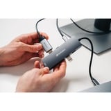 Verbatim CMH-08 USB tipo-C 5000 Mbit/s Argento, Docking station grigio, USB tipo-C, HDMI, USB 3.2 Gen 1 (3.1 Gen 1) Type-A, USB tipo-C, MicroSD (TransFlash), SD, 5000 Mbit/s, 30 Hz, Argento