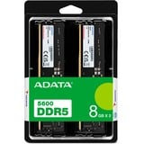 ADATA DDR5 5600 U-DIMM memoria 8 GB 2 x 4 GB 288-pin DIMM Nero, 8 GB, 2 x 4 GB, DDR5, 5600 MHz, 288-pin DIMM