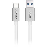 ADATA USB-C - USB 3.0, 1m cavo USB USB 3.2 Gen 1 (3.1 Gen 1) USB C USB A 5 Gbit/s Bianco bianco/Argento, 1m, 1 m, USB C, USB A, USB 3.2 Gen 1 (3.1 Gen 1), Maschio/Maschio, Bianco
