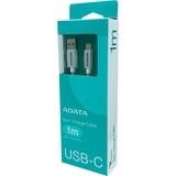 ADATA USB-C - USB 3.0, 1m cavo USB USB 3.2 Gen 1 (3.1 Gen 1) USB C USB A Bianco bianco/Argento, 1m, 1 m, USB C, USB A, USB 3.2 Gen 1 (3.1 Gen 1), Maschio/Maschio, Bianco