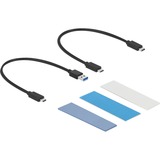 DeLOCK 42638 contenitore di unità di archiviazione Box esterno SSD Nero, Grigio M.2 Nero, Box esterno SSD, M.2, PCI Express, 10 Gbit/s, Collegamento del dispositivo USB, Nero, Grigio