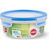 Emsa Clip & Close Rotondo Ciotola 0,85 L Blu, Trasparente 1 pz trasparente/Blu, Ciotola, Rotondo, 0,85 L, Blu, Trasparente, Polipropilene (PP), Elastomero Termoplastico (TPE), Germania