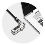 Kensington Lucchetto per laptop con combinazione Slim NanoSaver, Castello Nero/Argento, 1,8 m, Kensington, Chiave, Nero