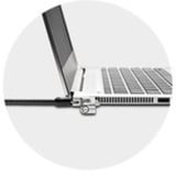Kensington Lucchetto per laptop con combinazione Slim NanoSaver®, Castello Nero/Argento, 1,8 m, Kensington, Chiave, Nero