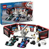 LEGO City 60444 Garage con Monoposto Mercedes-AMG e Alpine F1, Auto da Corsa Giocattolo con 6 Minifigure, Regalo Bambini 7+, Giochi di costruzione Auto da Corsa Giocattolo con 6 Minifigure, Regalo Bambini 7+, Set da costruzione, 7 anno/i, Plastica, 678 pz, 1,31 kg