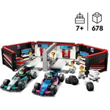 LEGO City 60444 Garage con Monoposto Mercedes-AMG e Alpine F1, Auto da Corsa Giocattolo con 6 Minifigure, Regalo Bambini 7+, Giochi di costruzione Auto da Corsa Giocattolo con 6 Minifigure, Regalo Bambini 7+, Set da costruzione, 7 anno/i, Plastica, 678 pz, 1,31 kg