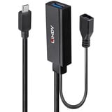 Lindy 43352 hub di interfaccia USB 3.2 Gen 1 (3.1 Gen 1) Type-C 5000 Mbit/s Nero, Cavo di prolunga Nero, USB 3.2 Gen 1 (3.1 Gen 1) Type-C, USB 3.2 Gen 1 (3.1 Gen 1) Type-A, 5000 Mbit/s, Nero, Acrilonitrile butadiene stirene (ABS), Cavo tondo