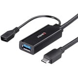 Lindy 43352 hub di interfaccia USB 3.2 Gen 1 (3.1 Gen 1) Type-C 5000 Mbit/s Nero, Cavo di prolunga Nero, USB 3.2 Gen 1 (3.1 Gen 1) Type-C, USB 3.2 Gen 1 (3.1 Gen 1) Type-A, 5000 Mbit/s, Nero, Acrilonitrile butadiene stirene (ABS), Cavo tondo