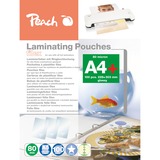 Peach 510970 pellicola per plastificatrice 100 pz, Film Trasparente, A4, 100 pz