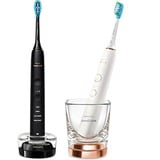 Philips Sonicare DiamondClean serie 9000 Sonicare Spazzolini Elettrici Sonici con App, confezione da 1 spazzolino bianco e 1 spazzolino nero HX9914/57, Spazzolino da denti elettrico multi colorata, confezione da 1 spazzolino bianco e 1 spazzolino nero HX9914/57, Adulto, Spazzolino elettrico sonico, Cura quotidiana, Pulito profondo, Cura gum, Sbiancante, Nero, Bianco, CA/Batteria, Batteria integrata