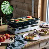 Rommelsbacher Pizza Raclette RCP 1800 Nero/in acciaio inox