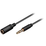 goobay 3m 3.5mm cavo audio Nero, Cavo di prolunga Nero, 3.5mm, Maschio, 3.5mm, Femmina, 3 m, Nero