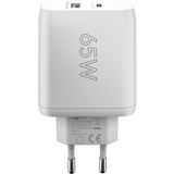 goobay Caricatore rapido duale USB-C, PD, GaN, 65 watt, Caricabatterie bianco